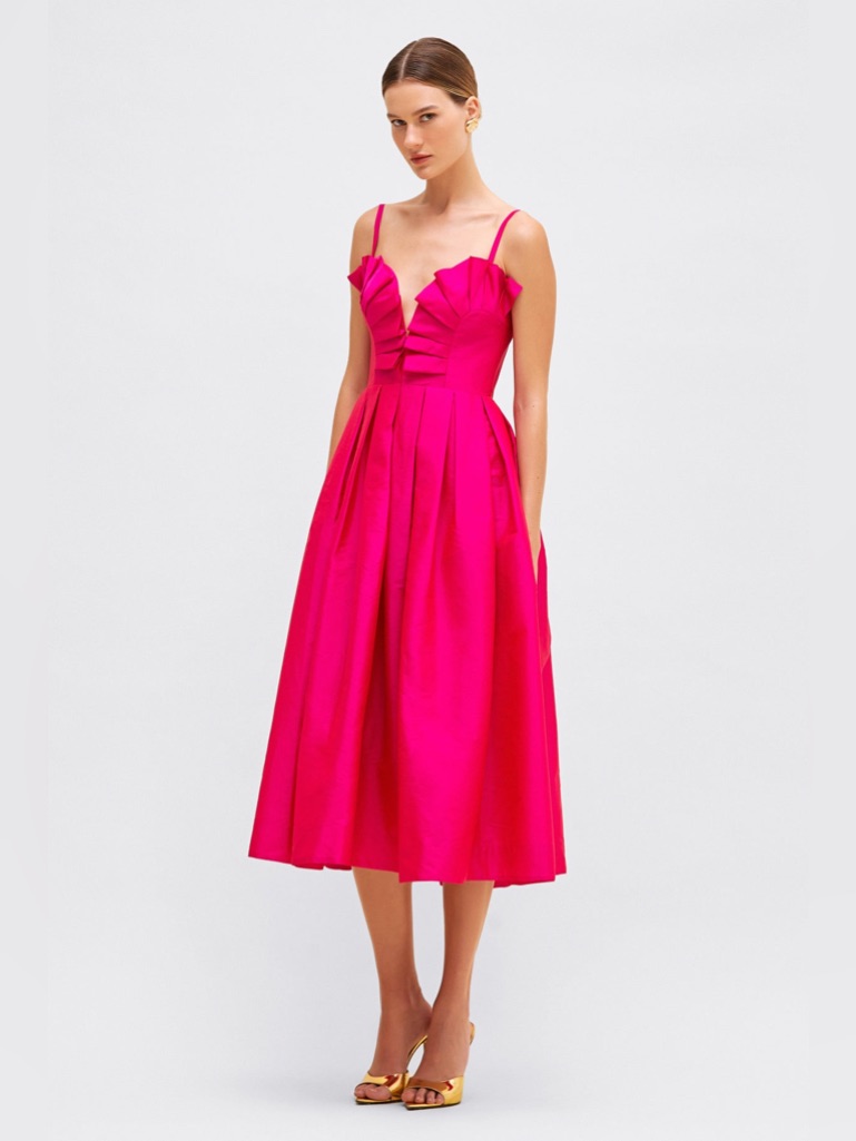 Patbo Taffeta Bloom Midi Dress